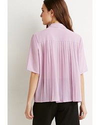 Forever 21 Contemporary Pleated Back Crepe Shirt