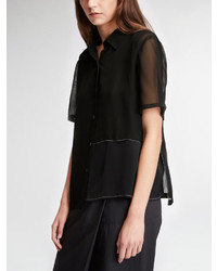 DKNY Contrast Stitched Button Up Shirt