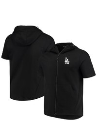 LEVELWEA R Black Los Angeles Dodgers Insignia Recruit Full Zip Short Sleeve Hoodie At Nordstrom