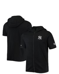 LEVELWEA R Black New York Yankees Recruit Short Sleeve Full Zip Hoodie Jacket At Nordstrom