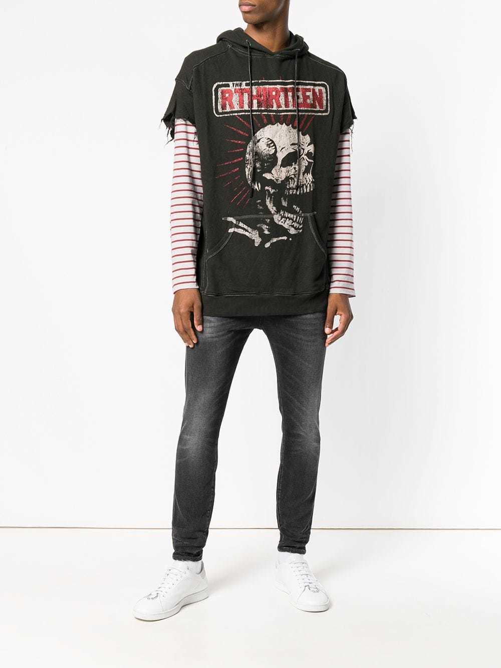 R13 Skeleton Print Shortsleeved Hoodie 351 farfetch