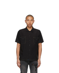 DOUBLE RAINBOUU Black Contrast West Coast Short Sleeve Shirt