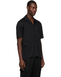 Z Zegna Black Cotton Short Sleeve Shirt