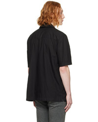 Sunspel Black Embroidered Shirt