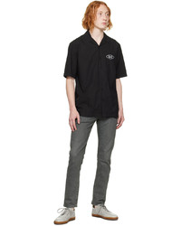 Sunspel Black Embroidered Shirt