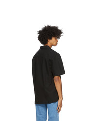 AMI Alexandre Mattiussi Black Gabardine Short Sleeve Shirt