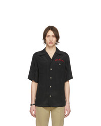 Alexander McQueen Black Logo Bowling Shirt