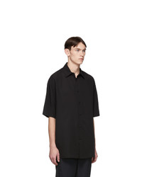 Valentino Black Lyocell Short Sleeve Shirt