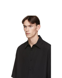 Valentino Black Lyocell Short Sleeve Shirt