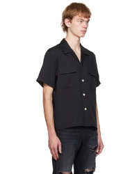 Second/Layer Black Pin Point Shirt