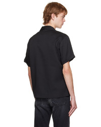 Second/Layer Black Pin Point Shirt