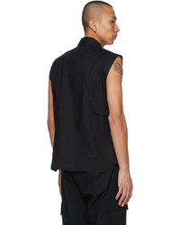 Heliot Emil Black Sleeveless Vest Shirt