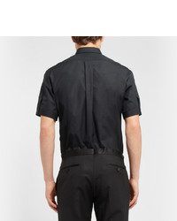 Alexander McQueen Black Slim Fit Short Sleeved Cotton Shirt