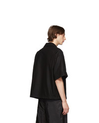 Prada Black Stretch Flannel Shirt