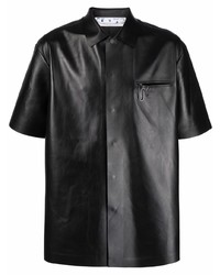 Off-White Boxy Leather Shirt Black No Color