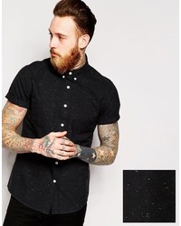 Asos Brand Shirt In Short Sleeve With Colored Neps