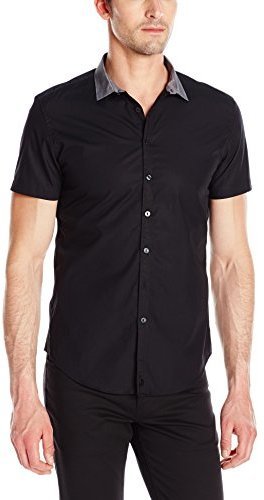 calvin klein men's short sleeve button down shirts