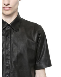 Christian Dada Nappa Leather Short Sleeve Shirt