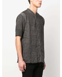 Thom Krom Collarless Short Sleeved Shirt