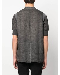 Thom Krom Collarless Short Sleeved Shirt