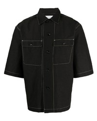 Lemaire Contrast Stitching Short Sleeve Shirt
