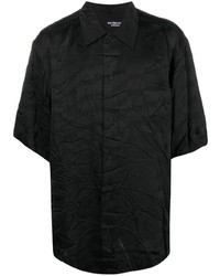 Balenciaga Crease Effect Jacquard Short Sleeve Shirt