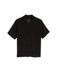 Iise Creased Camp Shirt In Black At Nordstrom