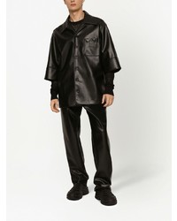 Dolce & Gabbana Faux Leather Short Sleeve Shirt