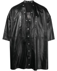Rick Owens Fogpocket Snap Fastening Leather Shirt