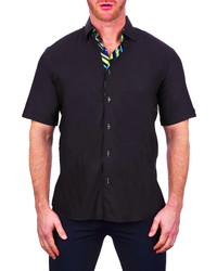 Maceoo Galileo Short Sleeve Stretch Button Up Shirt