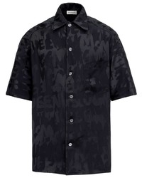 Alexander McQueen Graffiti Logo Jacquard Short Sleeve Shirt