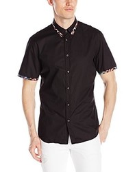 Just Cavalli Crinkle Short Sleeve Woven With Printed Trim