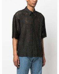 Salvatore Santoro Leather Lace Shortsleeved Shirt