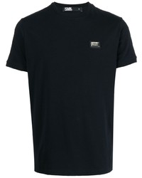 Karl Lagerfeld Logo Plaque Crew Neck T Shirt