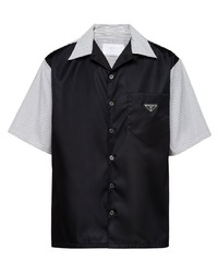 Prada Panelled Stripe Print Short Sleeved Shirt