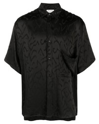 Saint Laurent Patterned Jacquard Short Sleeve Shirt