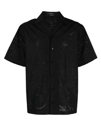 Versace Perforated Detail Button Up Shirt