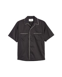 Frame Piped Short Sleeve Button Up Shirt