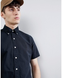 Polo Ralph Lauren Player Logo Short Sleeve Oxford Shirt Custom Regular Fit In Black