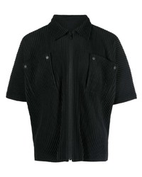 Homme Plissé Issey Miyake Pleated Short Sleeves Zip Up Shirt