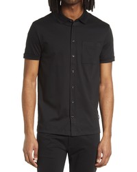 BOSS Puno Short Sleeve Button Up Shirt In Black At Nordstrom