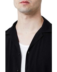 Topman Revere Collar Short Sleeve Shirt