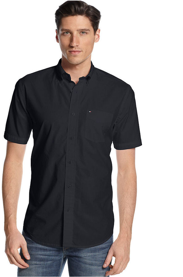 Tommy Hilfiger Black Short Sleeve Shirt Flash Sales, 57% OFF 