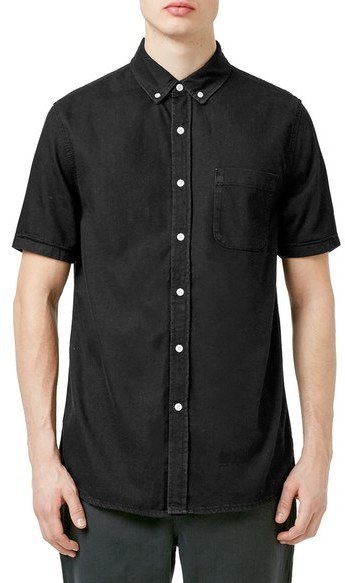 DGHM-JLMY Men's Classic Long-Sleeved Denim Shirt Button Down Washed Denim  Shirt Lapel Denim Shirt Casual Slim Fit (Black,Medium) at Amazon Men's  Clothing store