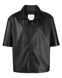 Flaneur Homme Short Sleeved Faux Leather Shirt