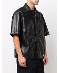 44 label group Short Sleeved Leather Shirt