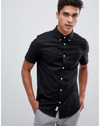 Burton Menswear Skinny Fit Oxford Shirt In Black