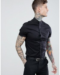 ASOS DESIGN Skinny Fit Shirt With And Grandad Collar