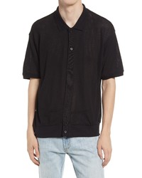 Obey Solid Short Sleeve Mesh Button Up Shirt