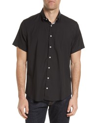 Stone Rose Stretch Short Sleeve Button Up Shirt In Black At Nordstrom